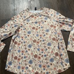 Womans Flower Long Sleeve Shirt Size XL By Emry Rose #9