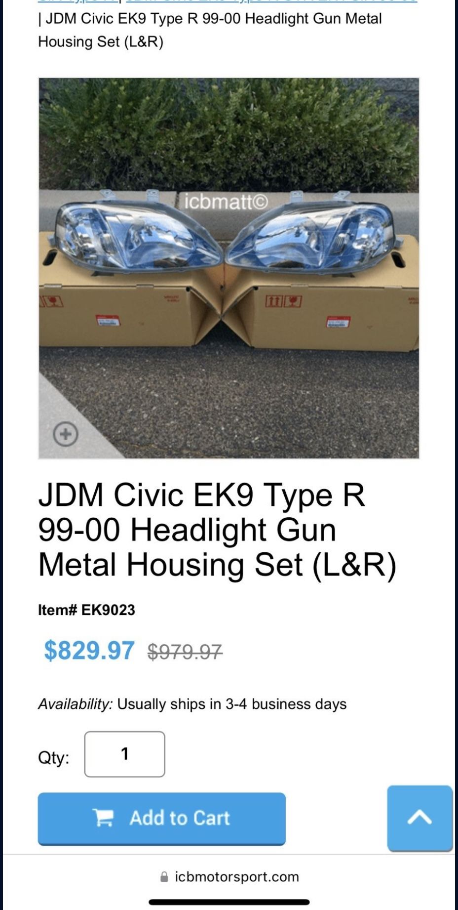 Civic Type R Headlights OEM