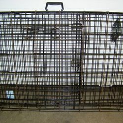 folding pet crate - black metal wire - 42L x 30H x 28W - 2 doors 