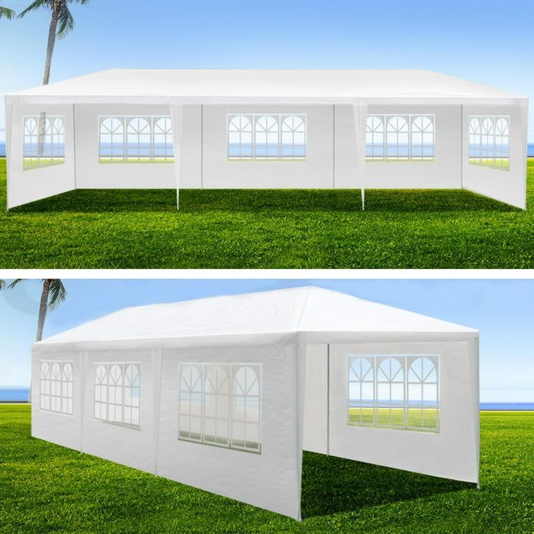 10x30 White Gazebo Wedding Party Tent Canopy With 6 Windows & 2 Sidewalls -8
(FOR SALE)