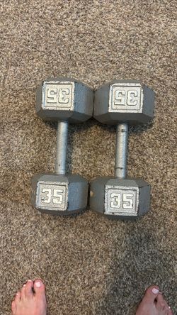 Cast Iron Hex Dumbbells (set Of 35 Lb each )