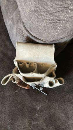 Klein white Leather Tool Belt Pouch