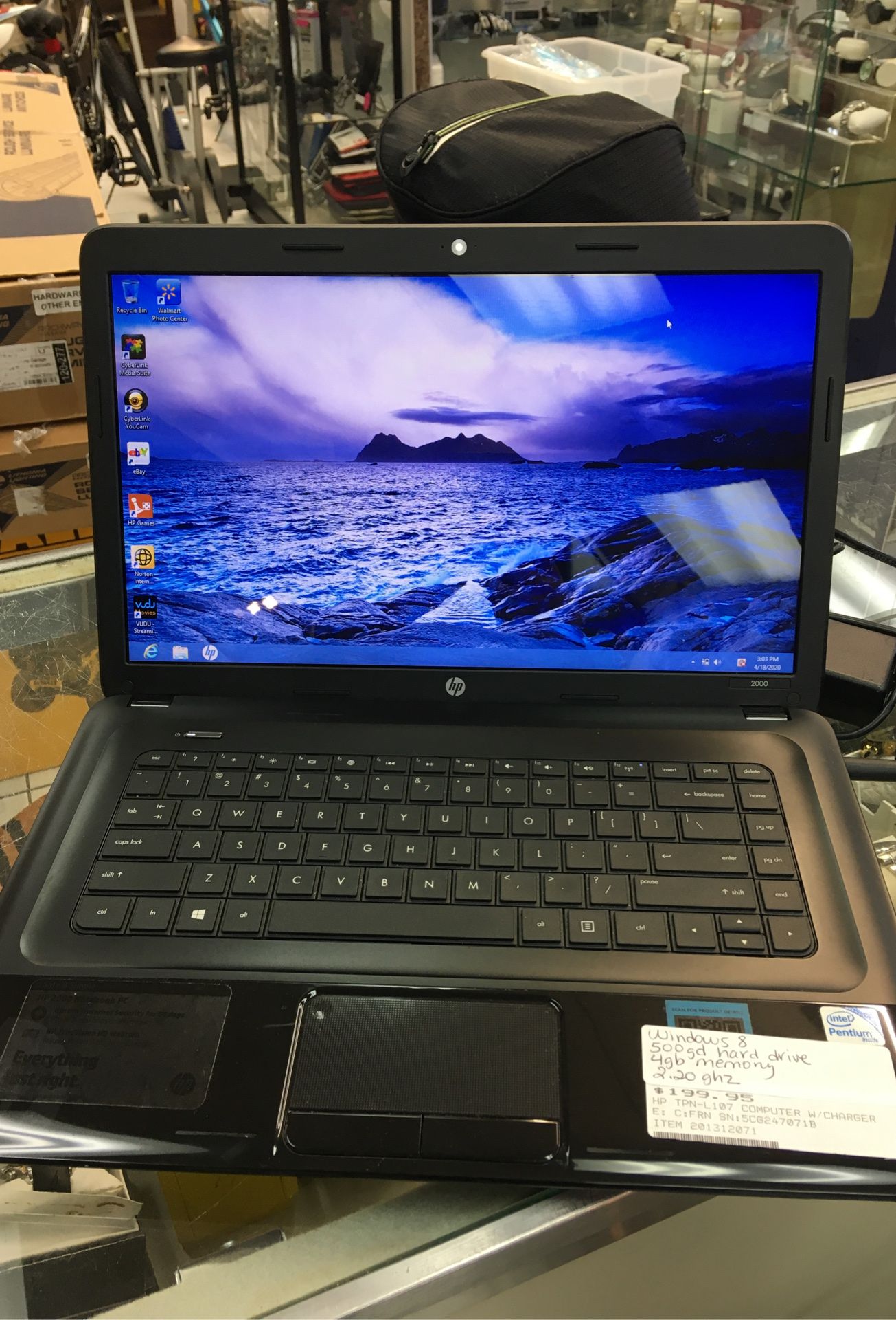 Hp computer laptop 500gb 4gb windows 8