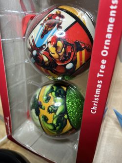 Set Of 3 Hallmark Marvel Avengers Spider Man Iron Man Hulk Christmas Ornaments