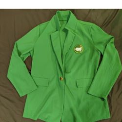 Womens Golf Masters Jacket XL Green Button Up Over Coat Gray Christmas Golf Gift