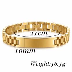 Stainless steel- gold plated men bracelet
