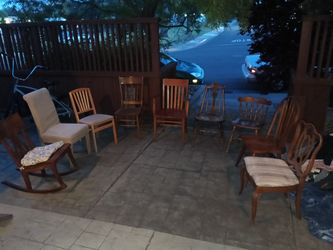 Various wood chairs - see list for prices