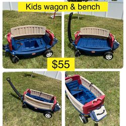 Kids wagon & bench from $228 only $55! / Carrito niños y banca