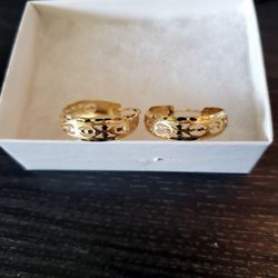 14 K Hopp Earrings Diamond Cut