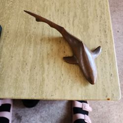 Vintage Solid Brass 8 Inch Shark
