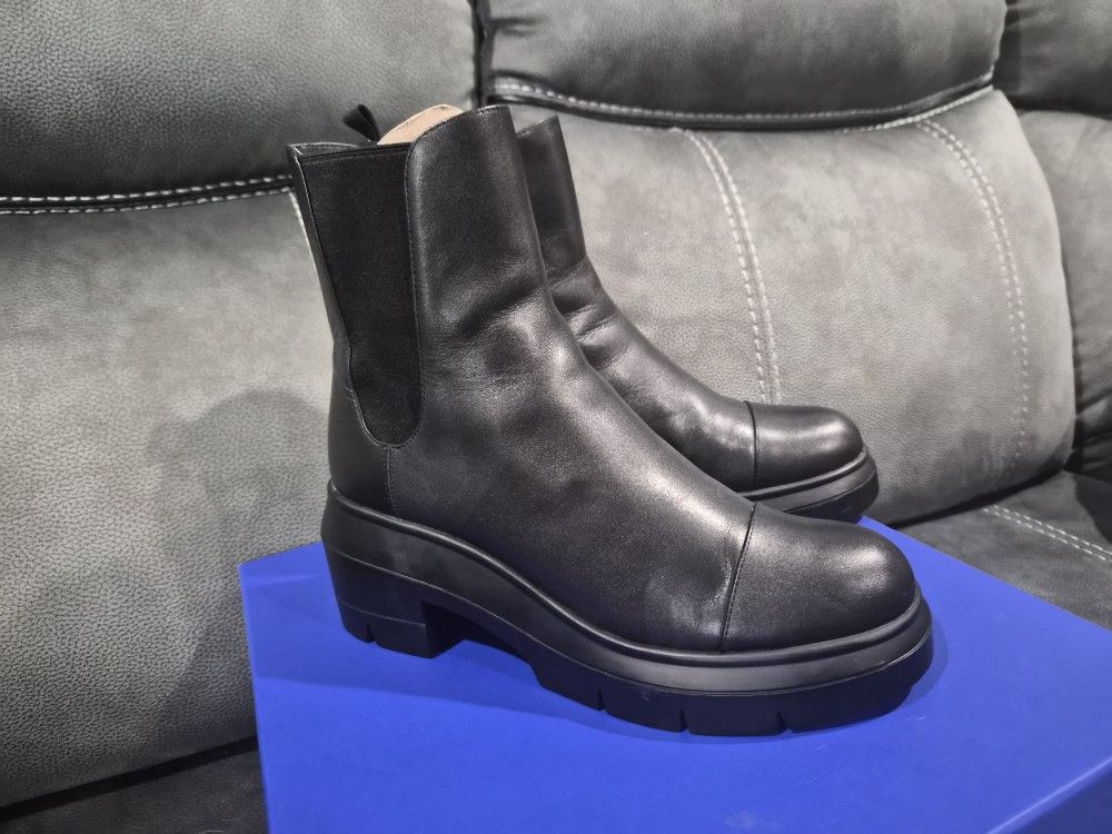 Stuart Weitzman Womens Norah Boot Size 8.5 https://offerup.com/redirect/?o=MzkuQmxhY2s= Chelsea Lugs Platform Bootie