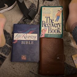 Quick Sale 3 Big Book And 2 Recovery Book Alcoholics Anonymous In Leather Covering Good Condition 