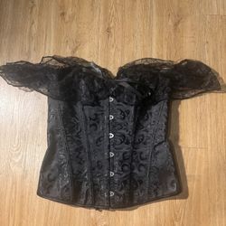 off the shoulder lace up corset