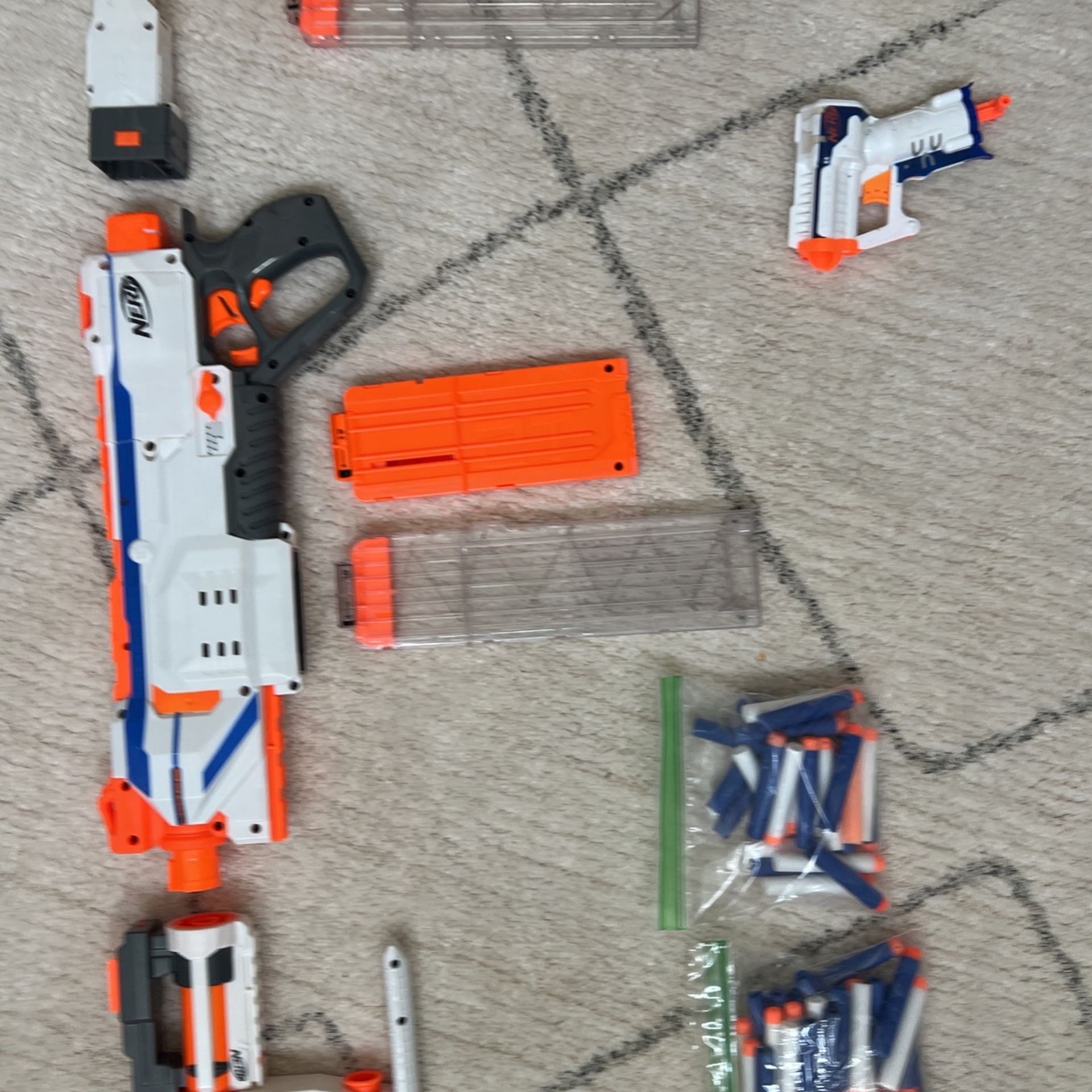 Nerf Motorized Modulus Regulator Gun And Nerf Elite Triad Handheld Gun