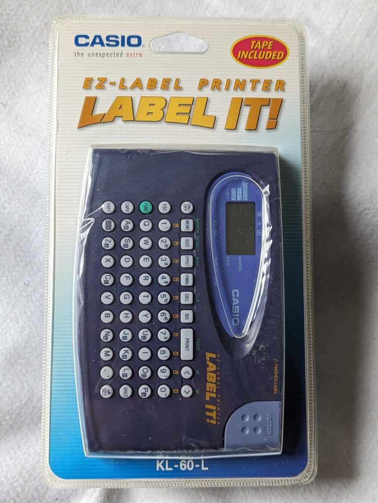 Casio LABEL IT! EZ-Label Printer Clear Tape Included Model KL-60-L New Sealed

