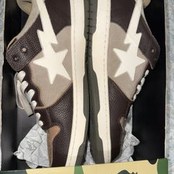 A Bathing Ape Bape SK8 Sta 'Brown Ivory' 001FWH801013_BEI_A
