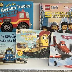 Kids Books Bundle Trucks LEGO Planes Rescue Trucks Disney Cars Toddler Boy Books