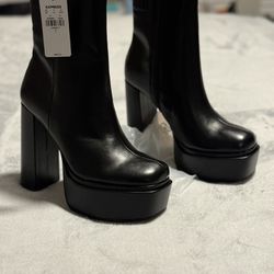 Black Platform Ankle Boots 