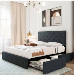 Queen Bed Frame with Storage