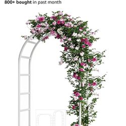 Adorox Metal Garden Arch Trellis for Climbing Plants 7.8ft Outdoor Arch