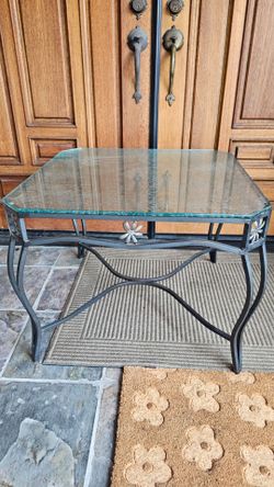 Etched glass side or coffee table