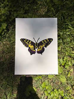 Handmade Beaded Butterfly Art