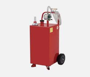 NEW-GARVEE 20 Gallon Red Gas Caddy Tank Gasoline Fluid Diesel w Rotary Pump and Hose NEW
