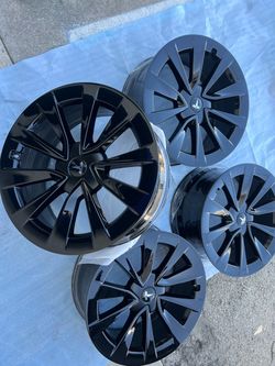 Tesla model3 rims 19” OEM Factory Wheels Rines new gloss black powder coated ( exchange available )( Cambio Disponible ) Tesla model 3