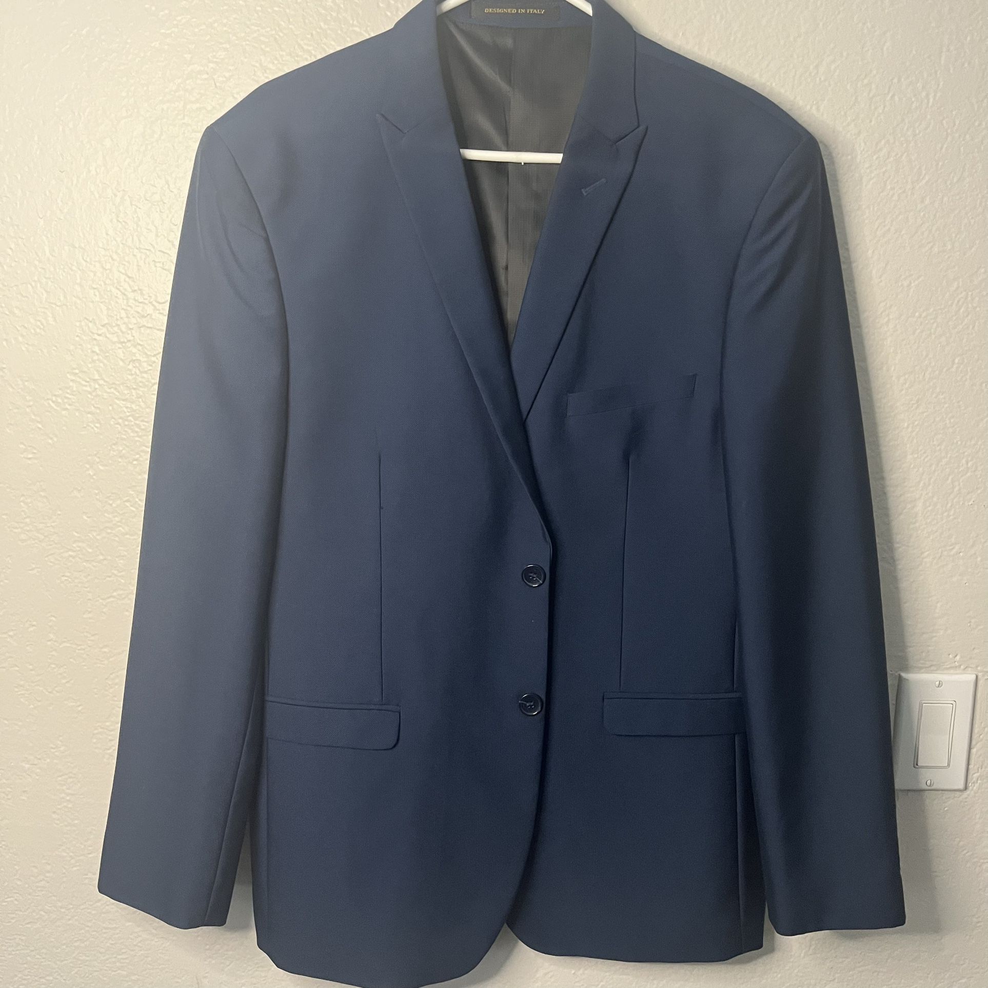 Porto Filo Extra Fine Blue 2 Button Blazer - Sz 44