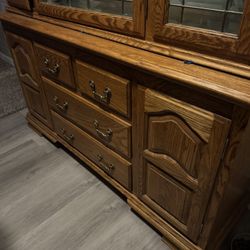 Oak Wood Kitchen Hutch