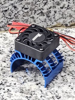 Blue  Aluminum Heatsink With 1 Cooling Fan For  RC Cars/Trucks
