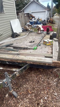 Old homemade trailer made out of a Old travel trailer