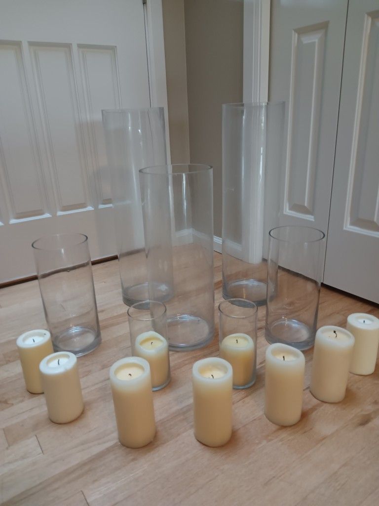 Glass Cylinder Vases & Candles