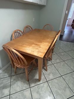 Wood kitchen table and chairs