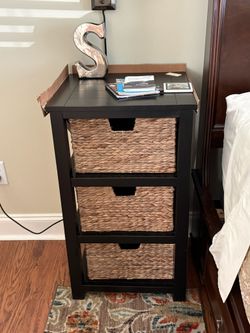 Pair of 3-Basket drawer nightstands