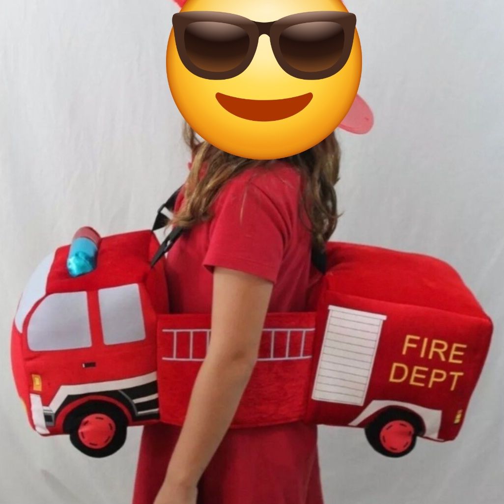 Firetruck Firefighter Kid Halloween Costume Party Lights Up Makes Sounds No Hat