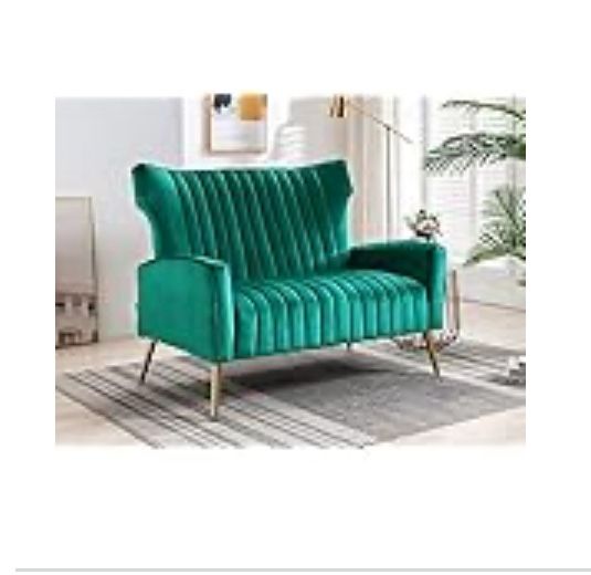 VELVET WINGBACK COUCH FOR SMALL SPACES, BRAND NEW!