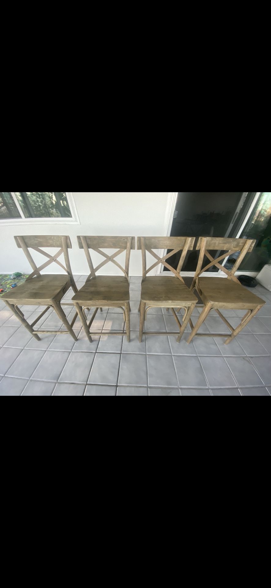 World Market Bistro Distressed Wood Barstool