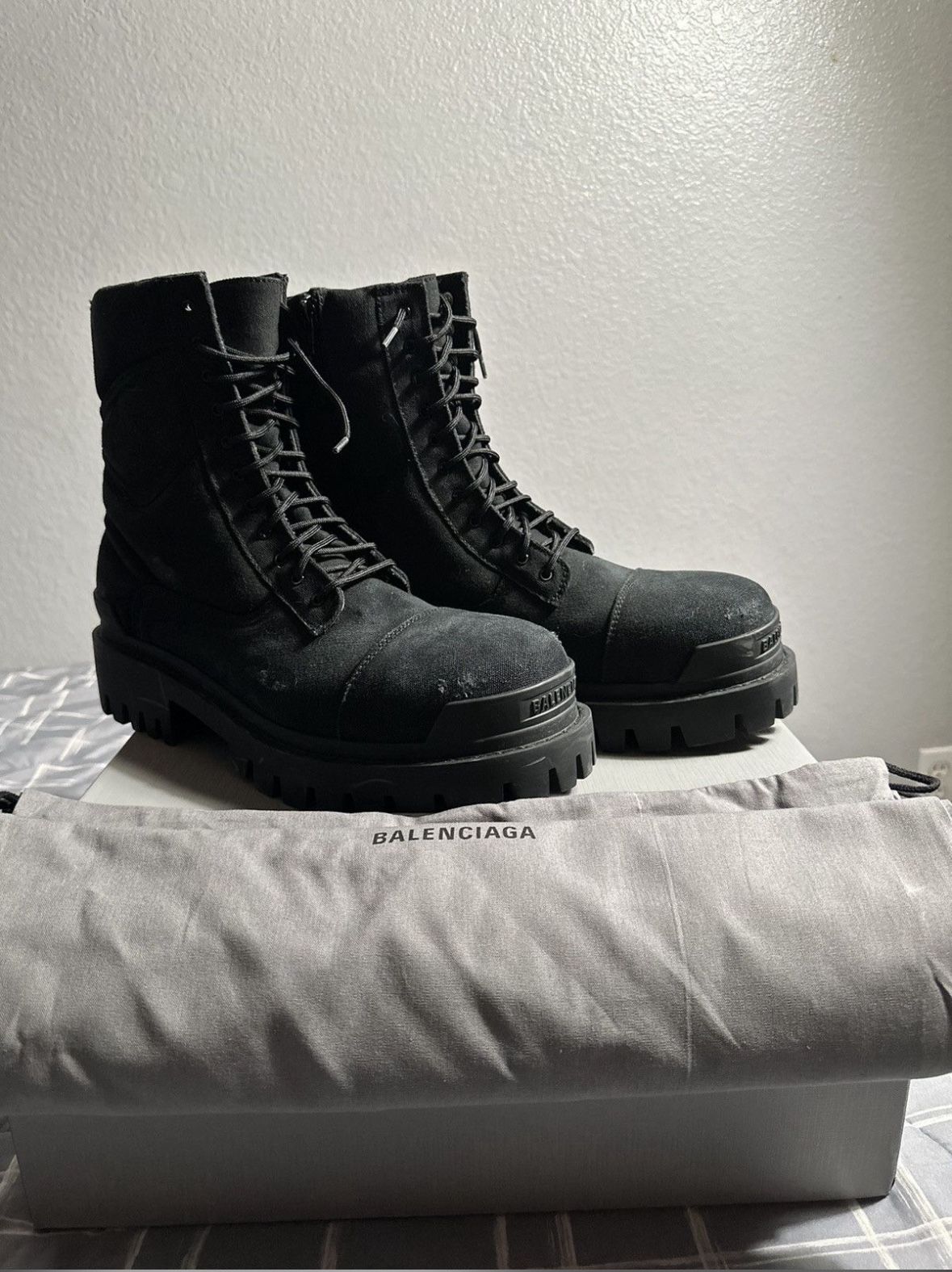 Balenciaga Distressed Strike Boot