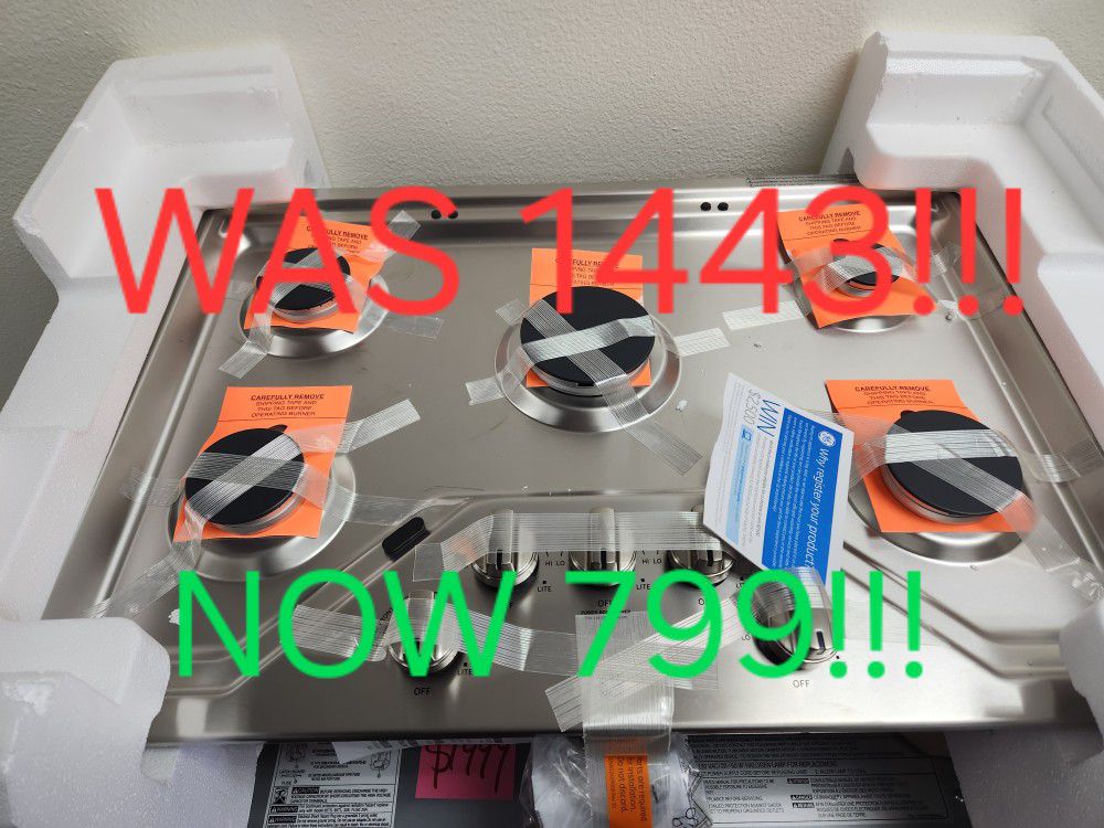 GE GAS COOKTOP 799! MANUFACTURERS WARRANTY! 48HR DELIVERY! 0 DOWN 0% FINANCING!
