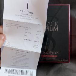 Yves Saint Laurent Black Opium Eau De Perfum  Over Red