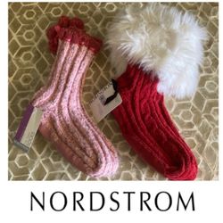 NEW!  BUNDLE of 2: Nordstrom Holiday slipper socks for Mom & Daughter