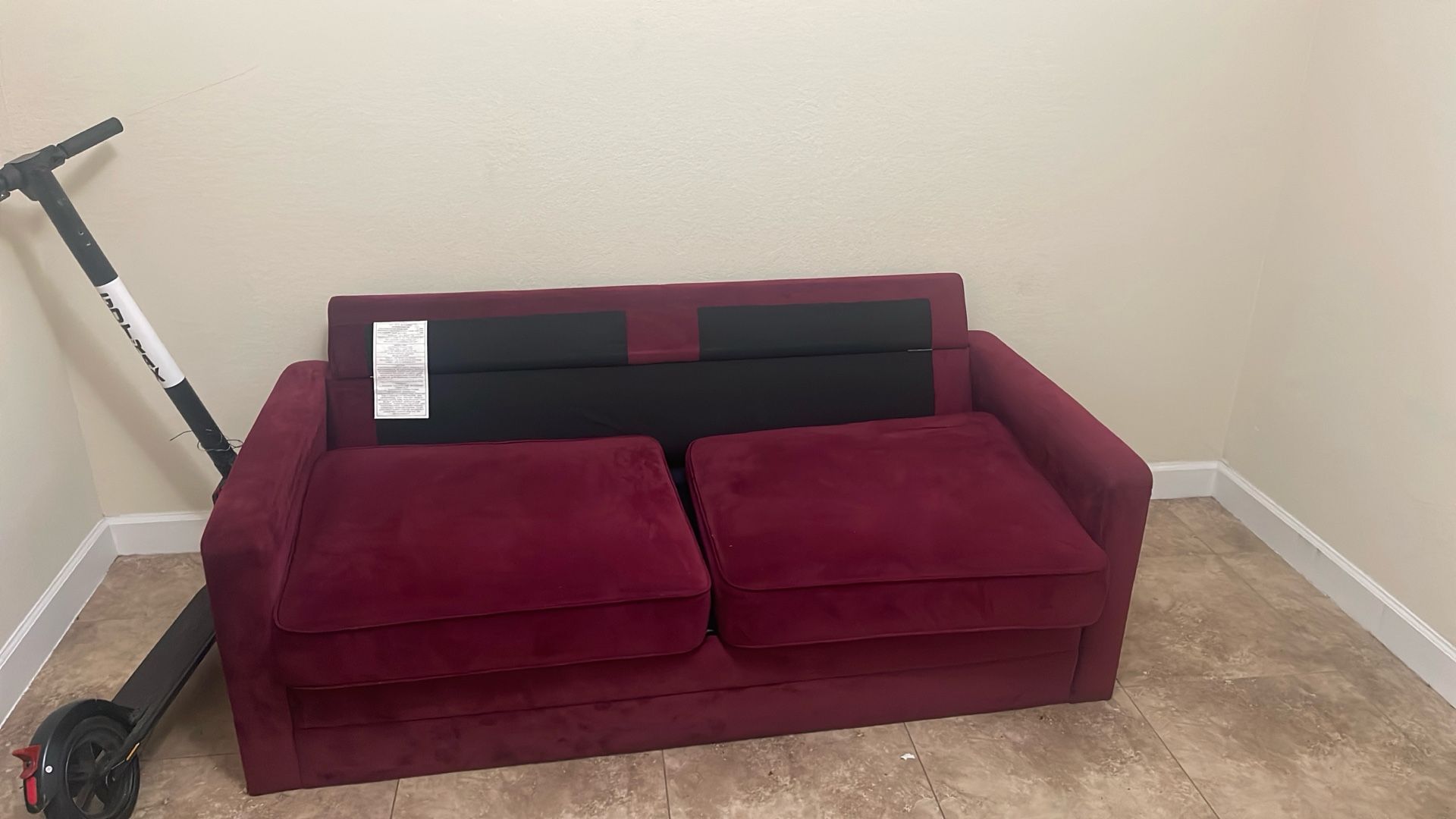 (Throw An Offer) Red Pullout Bed/ Couch