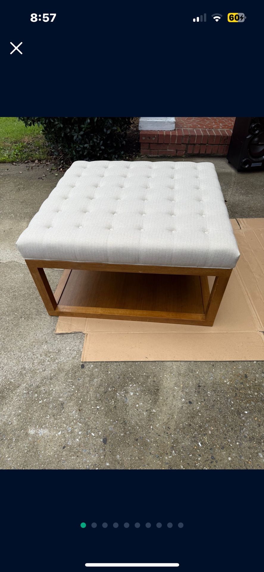 Alvere Cocktail Ottoman Walnut - Baxton Studio
