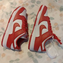 Nike Dunk Low Red And White Sneakers
