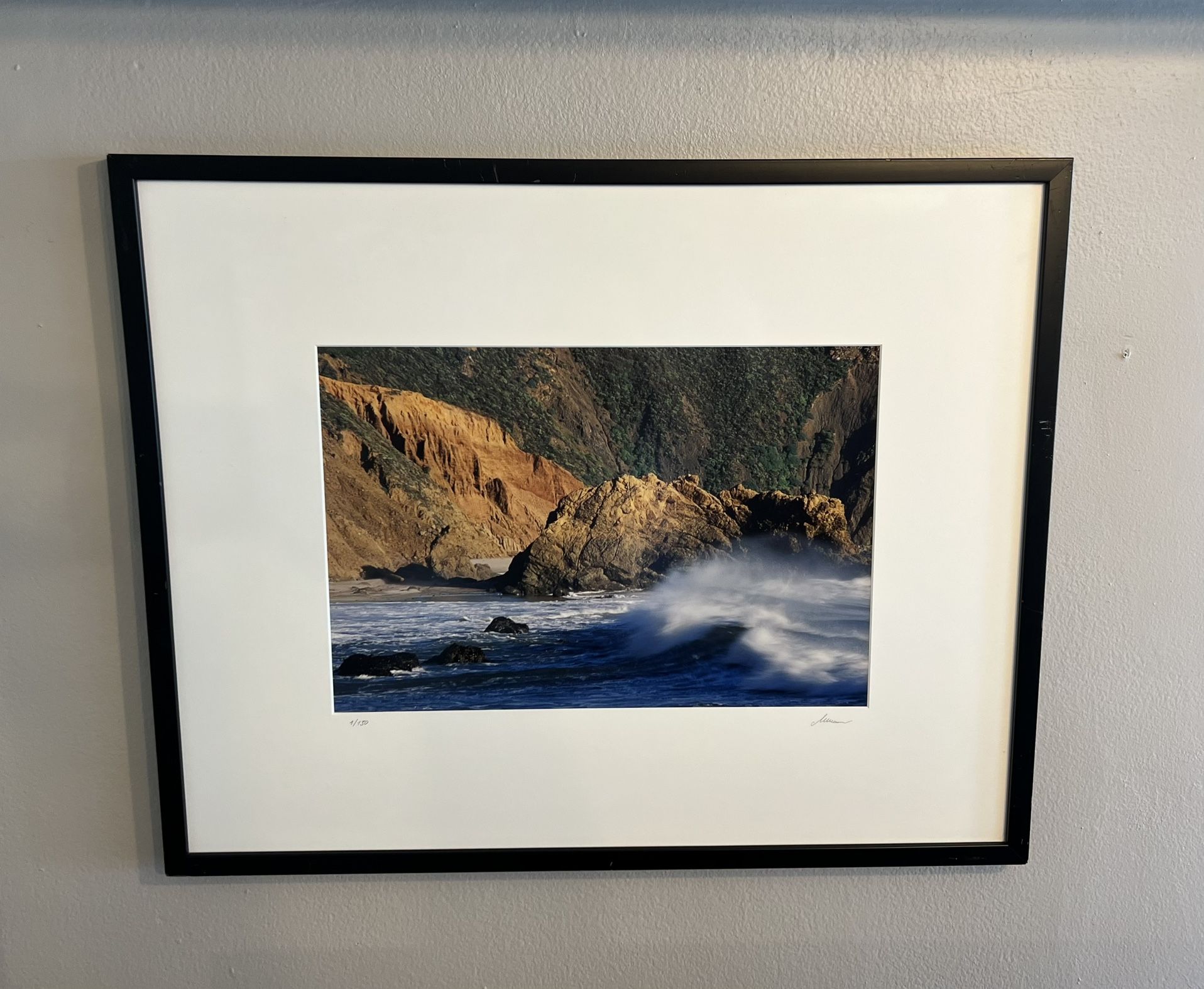 Original Vintage Photograph/Print Of Big Sur, CA By Marian Kraus. Numbered, Signed.