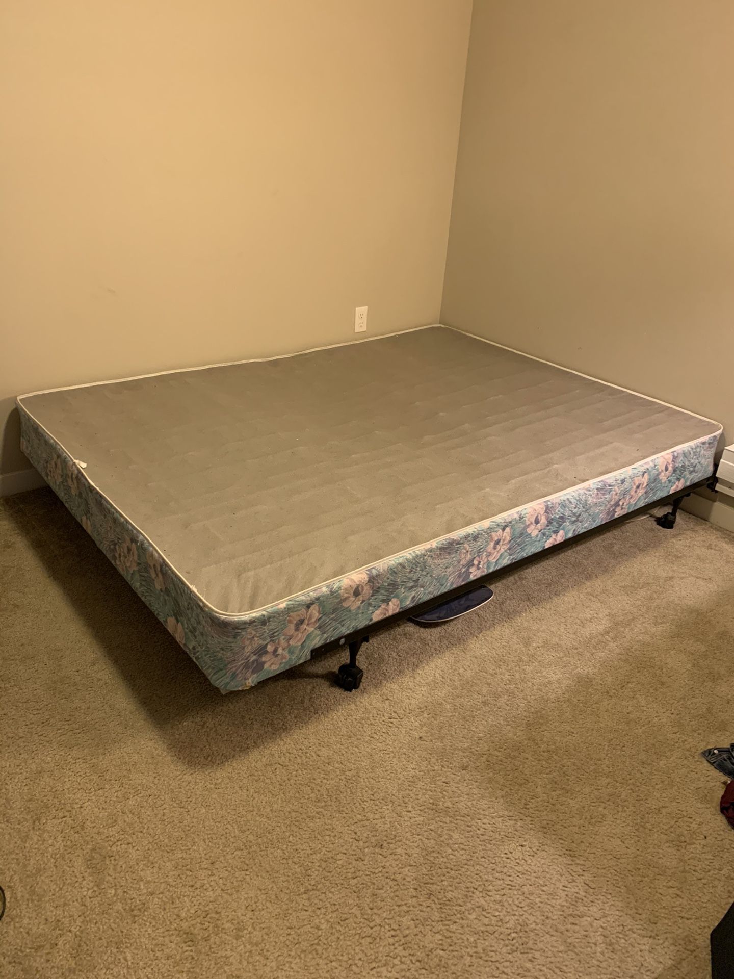 Queen Box Spring and Metal Bed Frame