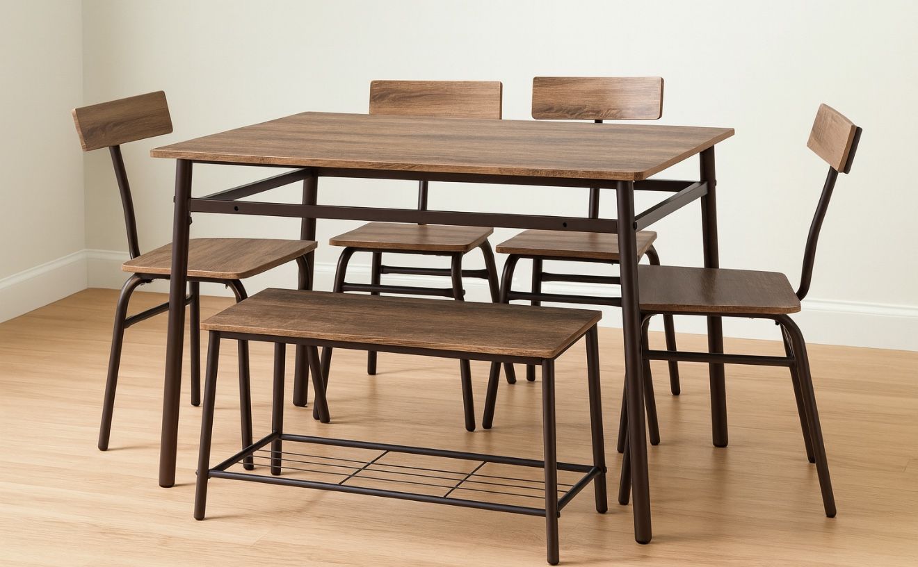 6 pieces Dining Table Brown
