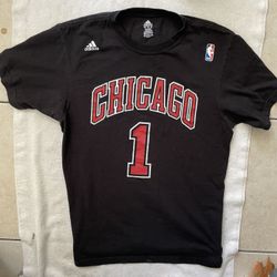 Chicago Bulls Black T-Shirt Rose Men’s L Adidas