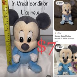 $7 Disney Classic Baby Mickey Mouse 11” tall in mint condition